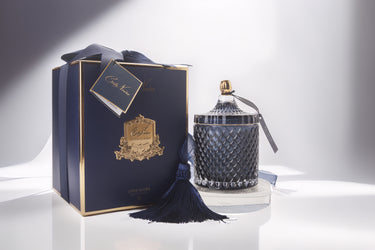 Grand Navy & Gold Art Deco Candle - Eau de Vie - GML45010